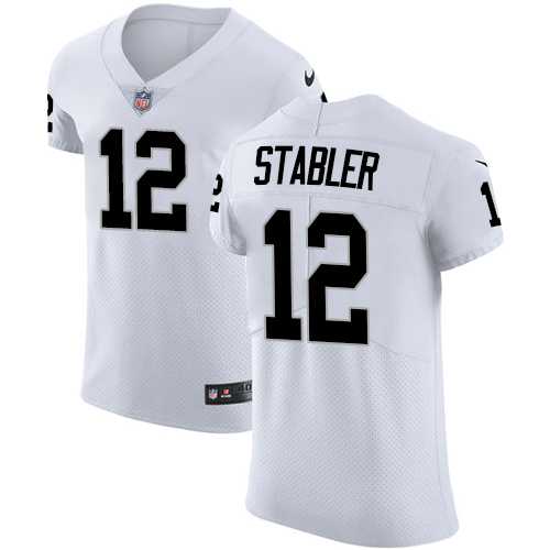 Nike Oakland Raiders #12 Kenny Stabler White Men's Stitched NFL Vapor Untouchable Elite Jersey