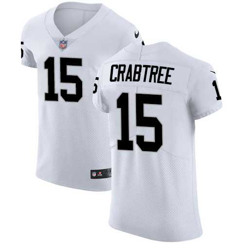 Nike Oakland Raiders #15 Michael Crabtree White Men's Stitched NFL Vapor Untouchable Elite Jersey