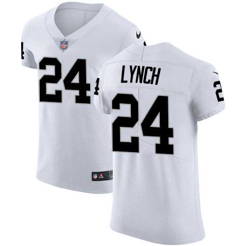 Nike Oakland Raiders #24 Marshawn Lynch White Men's Stitched NFL Vapor Untouchable Elite Jersey