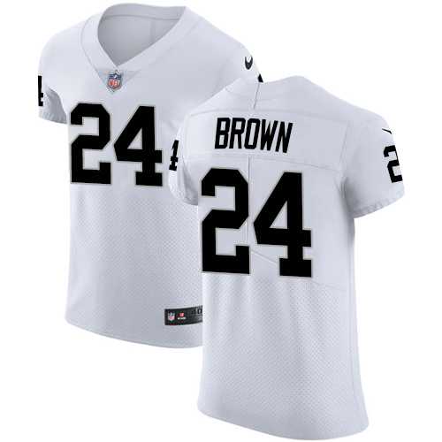Nike Oakland Raiders #24 Willie Brown White Men's Stitched NFL Vapor Untouchable Elite Jersey