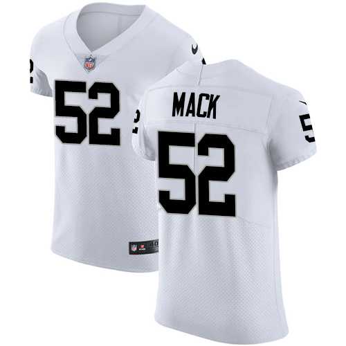 Nike Oakland Raiders #52 Khalil Mack White Men's Stitched NFL Vapor Untouchable Elite Jersey