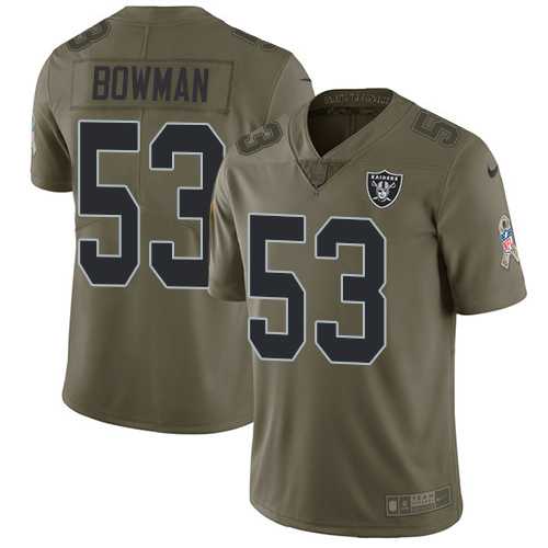Nike Oakland Raiders #53 NaVorro Bowman Olive Men's Stitched NFL Limited 2017 Salute To Service Jersey