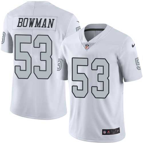 Nike Oakland Raiders #53 NaVorro Bowman White Men's Stitched NFL Limited Rush Jersey