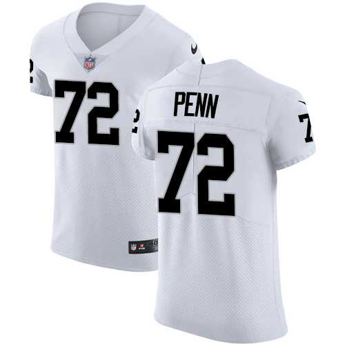 Nike Oakland Raiders #72 Donald Penn White Men's Stitched NFL Vapor Untouchable Elite Jersey