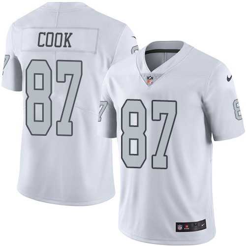 Nike Oakland Raiders #87 Jared Cook White Men's Stitched NFL Limited Rush Jersey