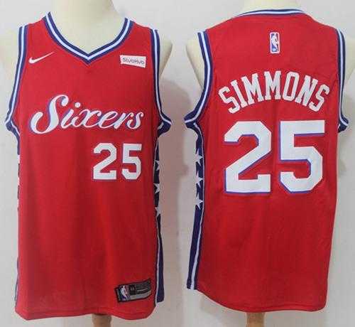 Nike Philadelphia 76ers #25 Ben Simmons Red NBA Swingman Jersey