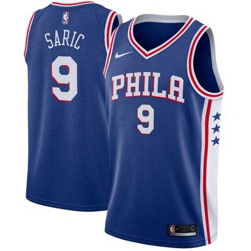 Nike Philadelphia 76ers #9 Dario Saric Blue Stitched NBA Swingman Jersey