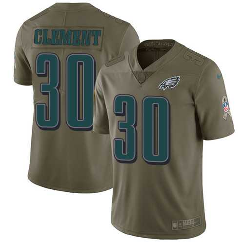 Nike Philadelphia Eagles #30 Corey Clement Olive Men's Stitched NFL Limited 2017 Salute To Service Jersey