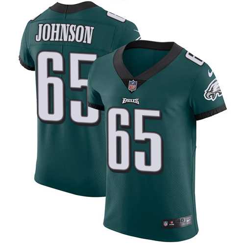 Nike Philadelphia Eagles #65 Lane Johnson Midnight Green Team Color Men's Stitched NFL Vapor Untouchable Elite Jersey