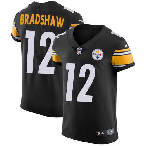 Nike Pittsburgh Steelers #12 Terry Bradshaw Black Team Color Men's Stitched NFL Vapor Untouchable Elite Jersey
