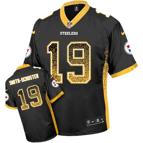 Nike Pittsburgh Steelers #19 JuJu Smith-Schuster Black Team Color Men's Stitched NFL Elite Drift Fashion Jersey