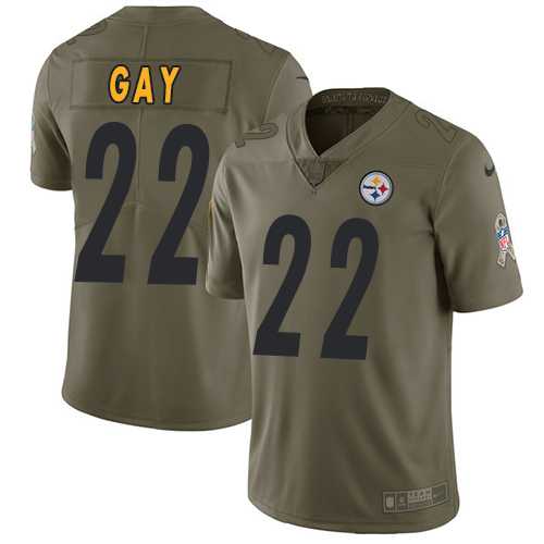 Nike Pittsburgh Steelers #22 William Gay Olive Men's Stitched NFL Limited 2017 Salute to Service Jersey