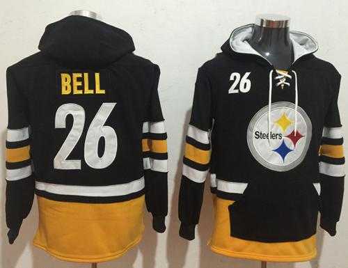 Nike Pittsburgh Steelers #26 Le'Veon Bell Black Gold Name & Number Pullover NFL Hoodie