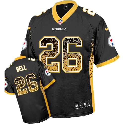 Nike Pittsburgh Steelers #26 Le'Veon Bell Black Team Color Men's Stitched NFL Elite Drift Fashion Jersey