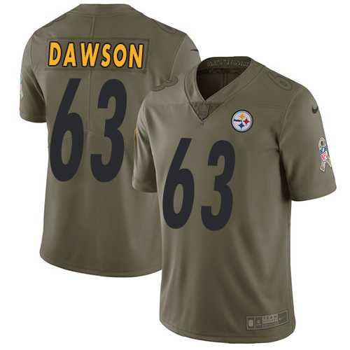 Nike Pittsburgh Steelers #63 Dermontti Dawson Olive Men's Stitched NFL Limited 2017 Salute to Service Jersey