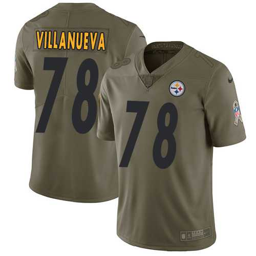 Nike Pittsburgh Steelers #78 Alejandro Villanueva Olive Men's Stitched NFL Limited 2017 Salute to Service Jersey