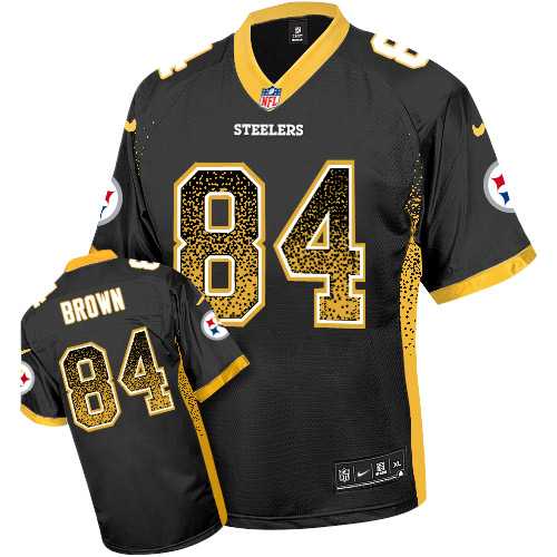 Nike Pittsburgh Steelers #84 Antonio Brown Black Team Color Men's Stitched NFL Elite Drift Fashion Jersey