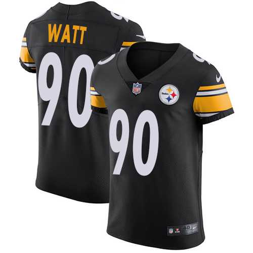 Nike Pittsburgh Steelers #90 T. J. Watt Black Team Color Men's Stitched NFL Vapor Untouchable Elite Jersey