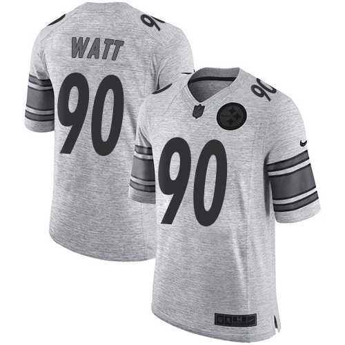 Nike Pittsburgh Steelers #90 T. J. Watt Gray Men's Stitched NFL Limited Gridiron Gray II Jersey