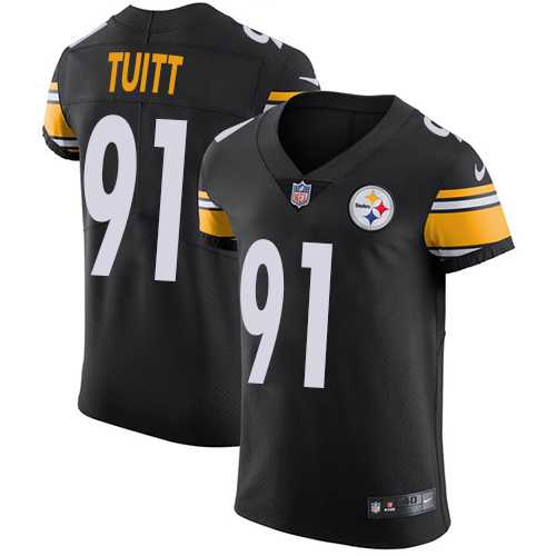 Nike Pittsburgh Steelers #91 Stephon Tuitt Black Team Color Men's Stitched NFL Vapor Untouchable Elite Jersey