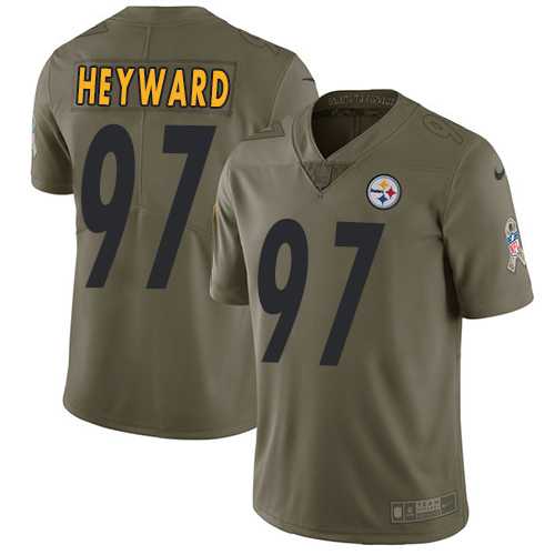 Nike Pittsburgh Steelers #97 Cameron Heyward Olive Men's Stitched NFL Limited 2017 Salute to Service Jersey