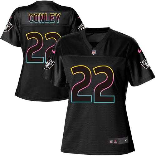 Nike Raiders #22 Gareon Conley Black Women's NFL Fashion Game Jersey
