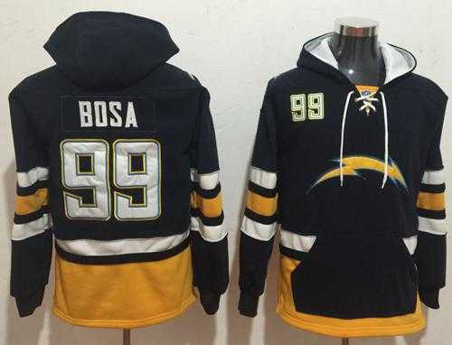 Nike San Diego Chargers #99 Joey Bosa Navy Blue Gold Name & Number Pullover NFL Hoodie