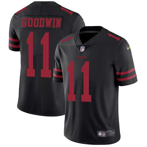 Nike San Francisco 49ers #11 Marquise Goodwin Black Alternate Men's Stitched NFL Vapor Untouchable Limited Jersey Nike San Francisco 49ers #11 Marquise Goodwin Black Alternate Men's Stitched NFL Vapor Untouchable Limited Jersey