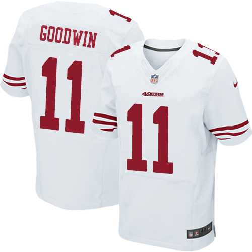 Nike San Francisco 49ers #11 Marquise Goodwin White Men's Stitched NFL Elite Jersey