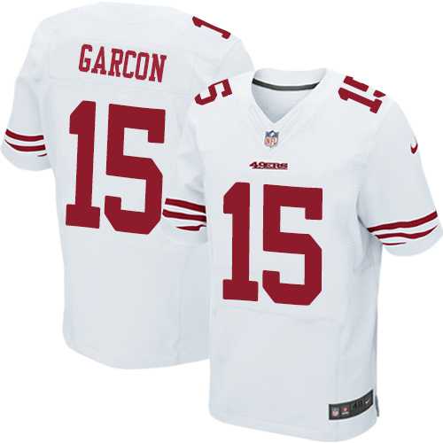 Nike San Francisco 49ers #15 Pierre Garcon White Men's Stitched NFL Elite Jersey