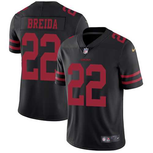 Nike San Francisco 49ers #22 Matt Breida Black Alternate Men's Stitched NFL Vapor Untouchable Limited Jersey