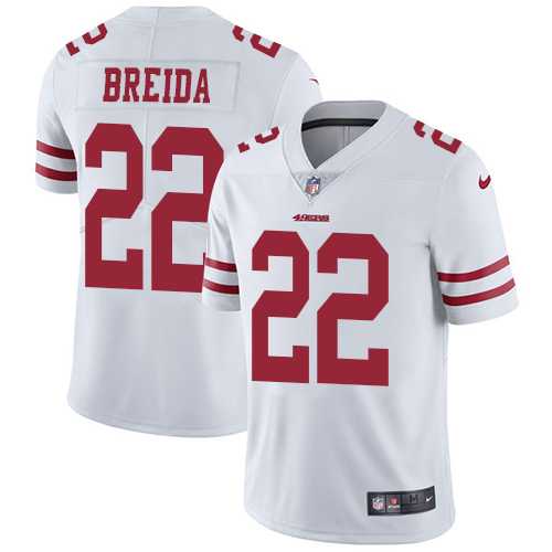 Nike San Francisco 49ers #22 Matt Breida White Men's Stitched NFL Vapor Untouchable Limited Jersey