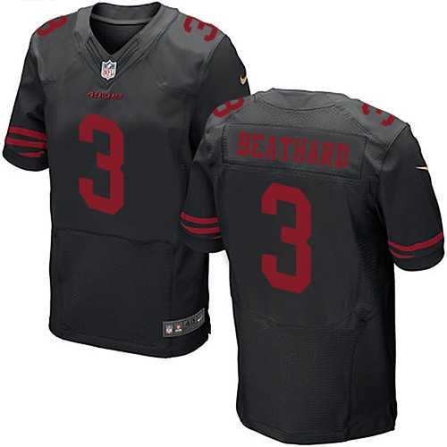 Nike San Francisco 49ers #3 C.J. Beathard Black Alternate Men's Stitched NFL Elite Jersey