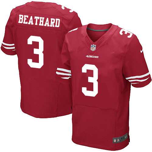 Nike San Francisco 49ers #3 C.J. Beathard Red Team Color Men's Stitched NFL Elite Jersey