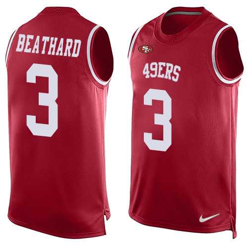 Nike San Francisco 49ers #3 C.J. Beathard Red Team Color Men's Stitched NFL Limited Tank Top Jersey