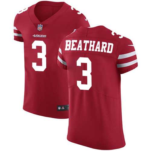 Nike San Francisco 49ers #3 C.J. Beathard Red Team Color Men's Stitched NFL Vapor Untouchable Elite Jersey