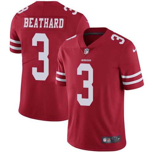 Nike San Francisco 49ers #3 C.J. Beathard Red Team Color Men's Stitched NFL Vapor Untouchable Limited Jersey