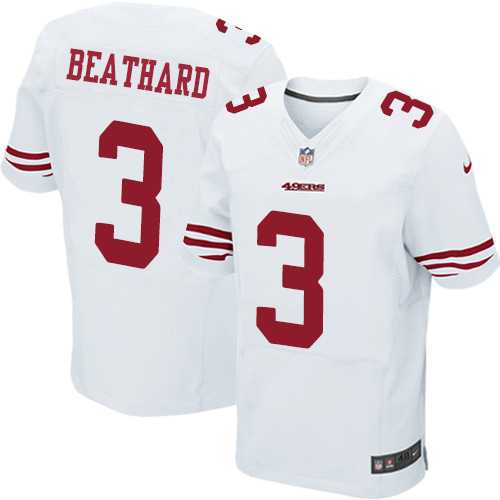 Nike San Francisco 49ers #3 C.J. Beathard White Men's Stitched NFL Elite Jersey