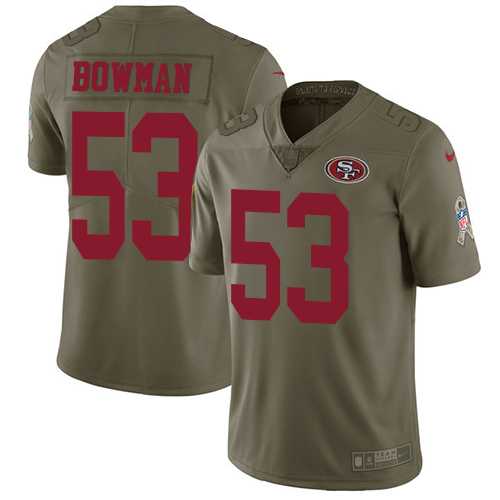 Nike San Francisco 49ers #53 NaVorro Bowman Olive Men's Stitched NFL Limited 2017 Salute to Service Jersey