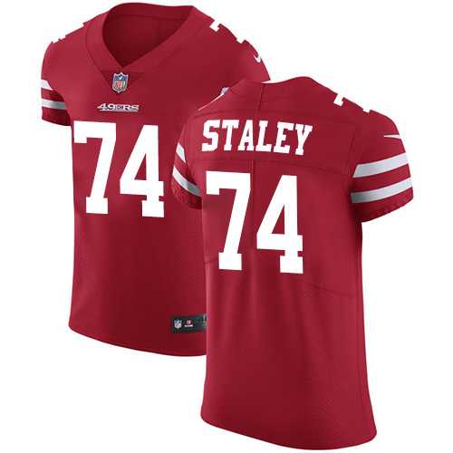 Nike San Francisco 49ers #74 Joe Staley Red Team Color Men's Stitched NFL Vapor Untouchable Elite Jersey