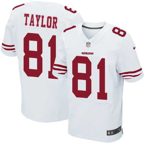 Nike San Francisco 49ers #81 Trent Taylor White Men's Stitched NFL Elite Jersey