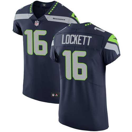 Nike Seattle Seahawks #16 Tyler Lockett Steel Blue Team Color Men's Stitched NFL Vapor Untouchable Elite Jersey