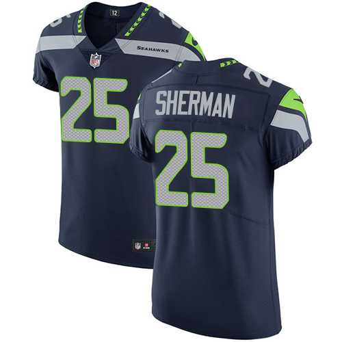 Nike Seattle Seahawks #25 Richard Sherman Steel Blue Team Color Men's Stitched NFL Vapor Untouchable Elite Jersey