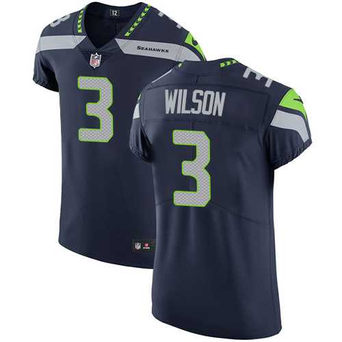 Nike Seattle Seahawks #3 Russell Wilson Steel Blue Team Color Men's Stitched NFL Vapor Untouchable Elite Jersey