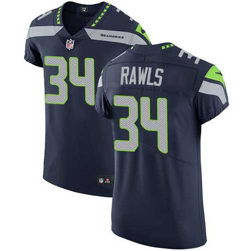 Nike Seattle Seahawks #34 Thomas Rawls Steel Blue Team Color Men's Stitched NFL Vapor Untouchable Elite Jersey