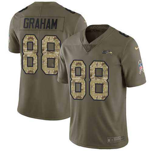 Nike Seattle Seahawks #88 Jimmy Graham Olive Camo Men's Stitched NFL Limited 2017 Salute To Service Jersey