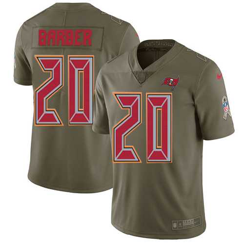Nike Tampa Bay Buccaneers #20 Ronde Barber Olive Men's Stitched NFL Limited 2017 Salute to Service Jersey