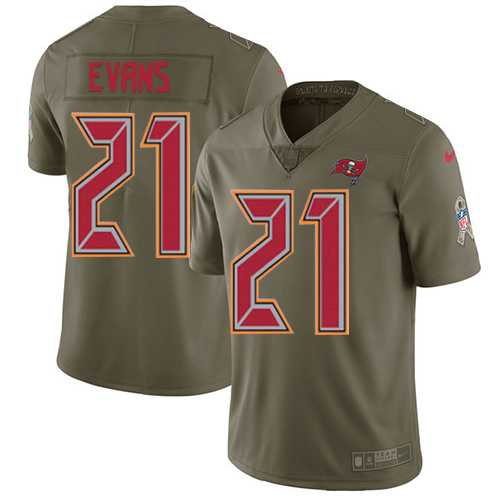 Nike Tampa Bay Buccaneers #21 Justin Evans Olive Men's Stitched NFL Limited 2017 Salute to Service Jersey