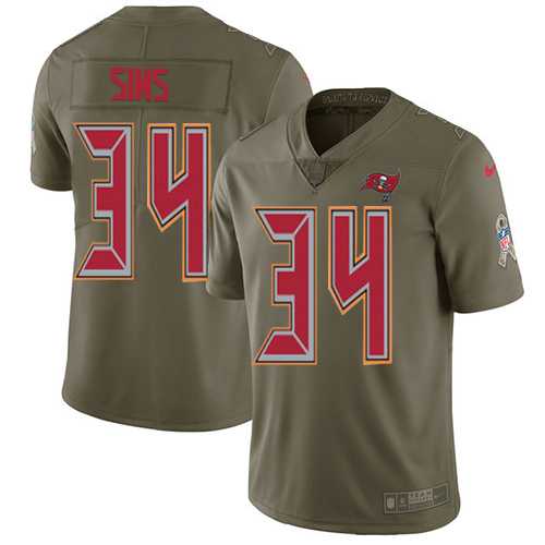 Nike Tampa Bay Buccaneers #34 Charles Sims Olive Men's Stitched NFL Limited 2017 Salute to Service Jersey