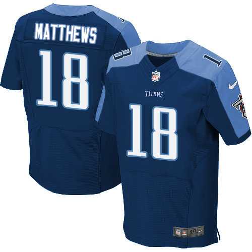 Nike Tennessee Titans #18 Rishard Matthews Navy Blue Alternate Men's Stitched NFL Elite Jersey